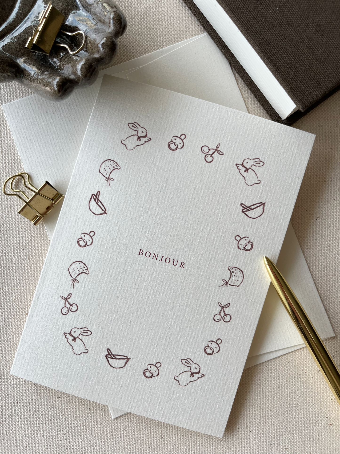 GREETING CARD - BONJOUR