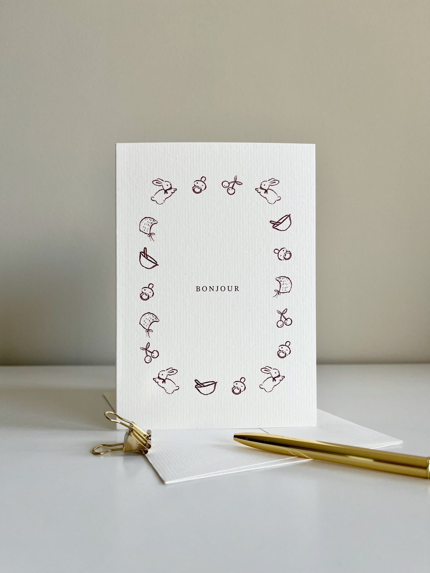 GREETING CARD - BONJOUR