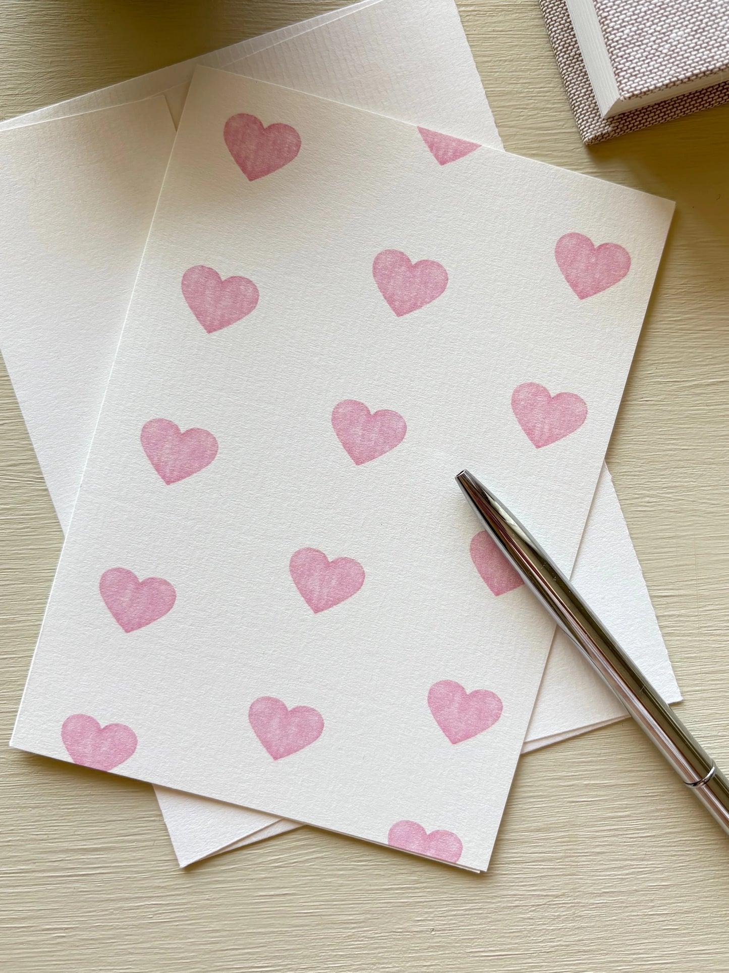 GREETING CARD - COEURS AQUARELLE