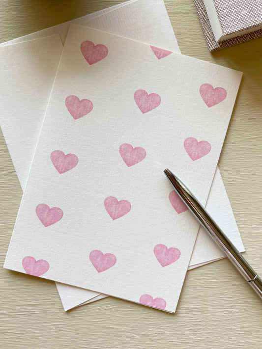 GREETING CARD - COEURS AQUARELLE