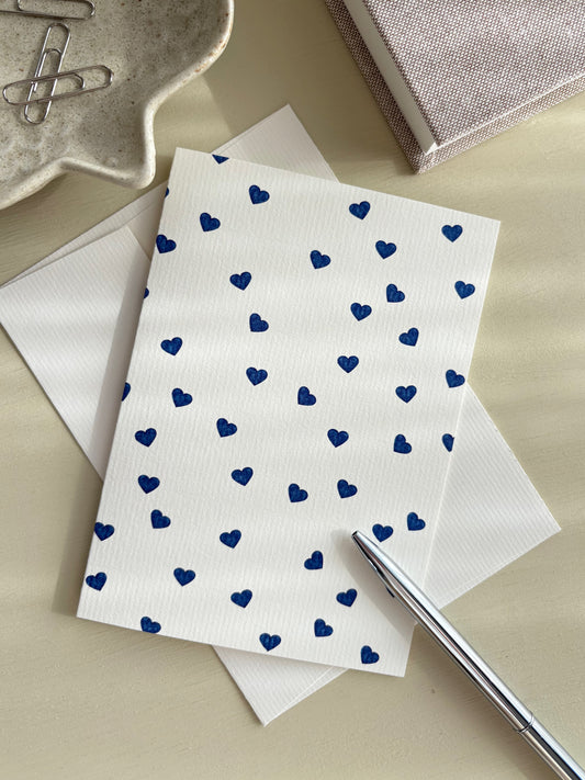 GREETING CARD - PETITS COEURS BLEUS