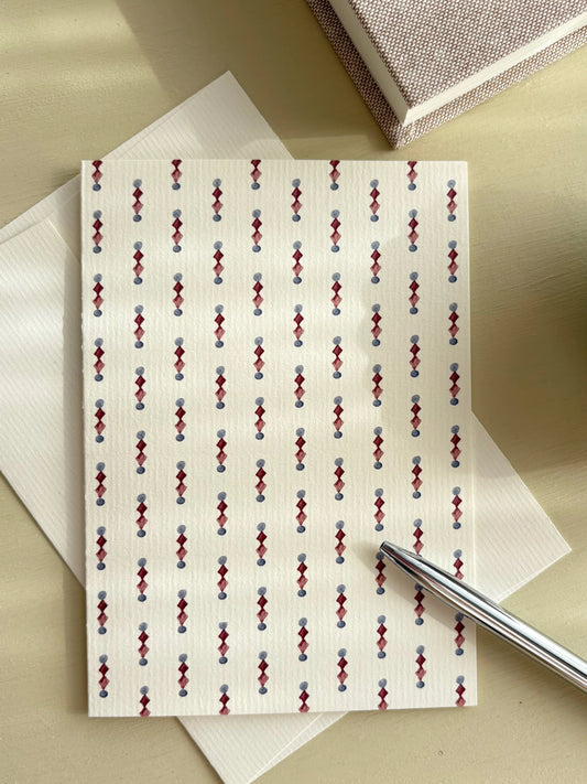 GREETING CARD - RHOMBE BORDEAUX